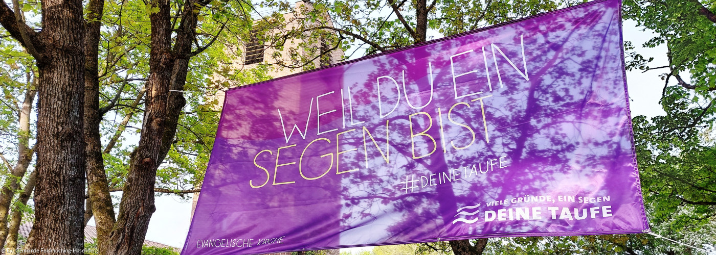 Fahne mit Aufschrift "Weil du ein Segen bist"